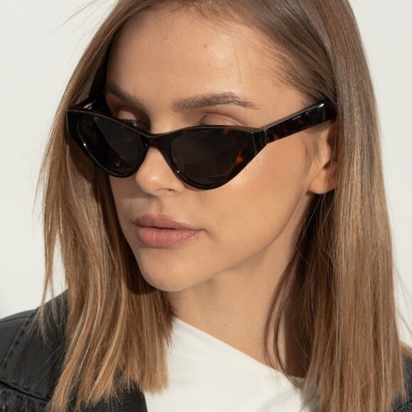 Saint Laurent SL M144 002 Cat Eye Sunglasses - Havana/Grey - Picture 3 of 10